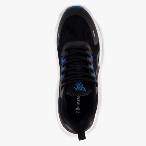 Heren hardloopschoenen zwart blauw