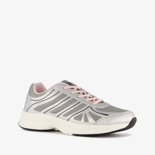 Dames sportschoenen zilver roze