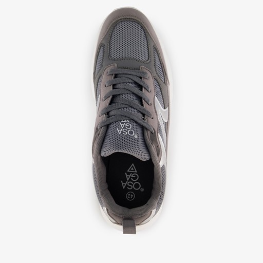 Heren fitnessschoenen grijs wit