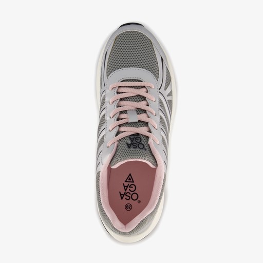 Dames sportschoenen zilver roze