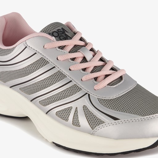 Dames sportschoenen zilver roze