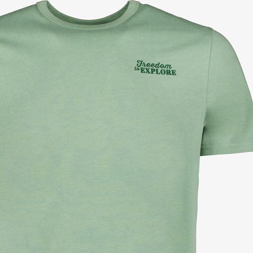 Heren T-shirt met backprint groen