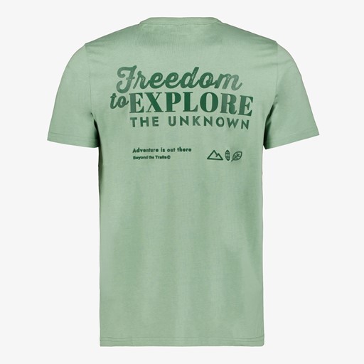 Heren T-shirt met backprint groen