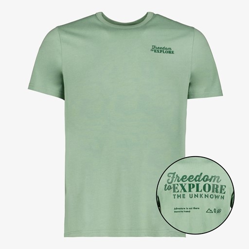 Heren T-shirt met backprint groen