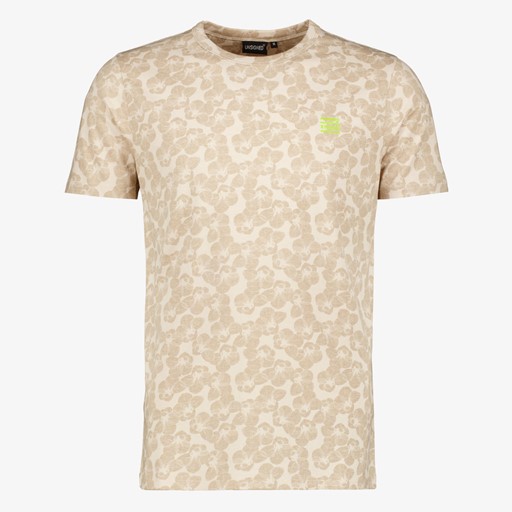 Heren T-shirt met print beige