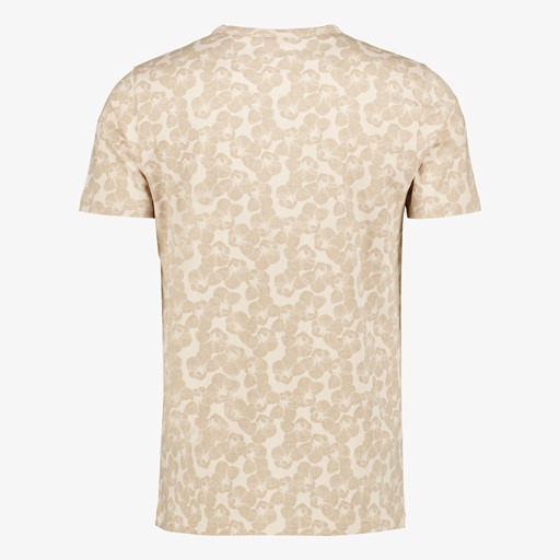 Heren T-shirt met print beige