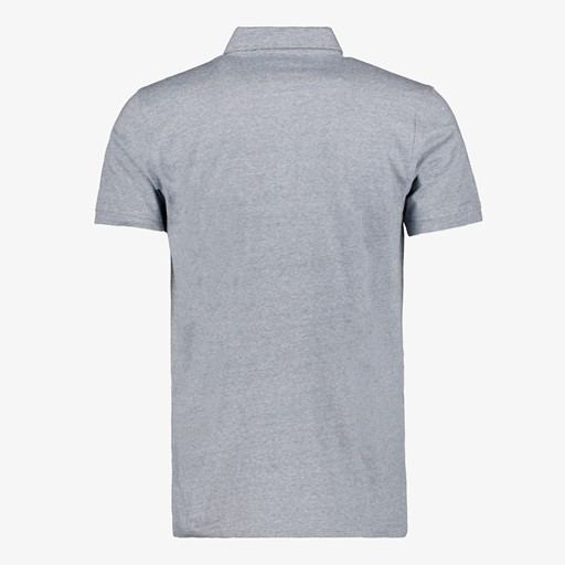 Heren polo gemeleerd blauw grijs
