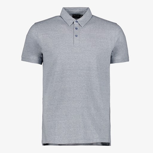 Heren polo gemeleerd blauw grijs