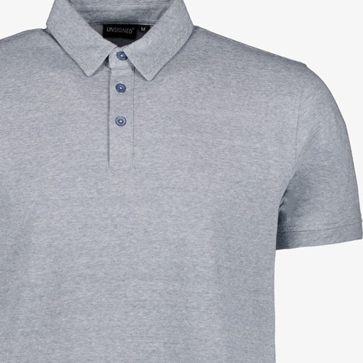 Heren polo gemeleerd blauw grijs