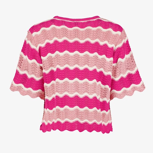 Gehaakt dames T-shirt roze