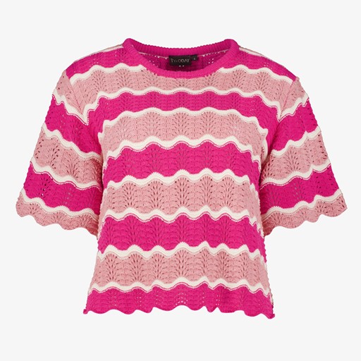 Gehaakt dames T-shirt roze