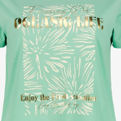 Dames T-shirt met gouden tekstopdruk