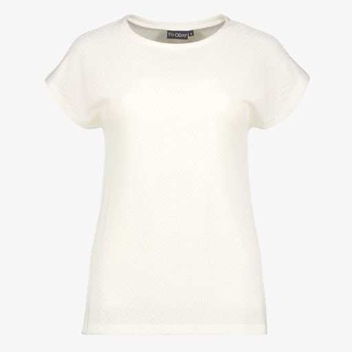 Dames T-shirt met structuur wit