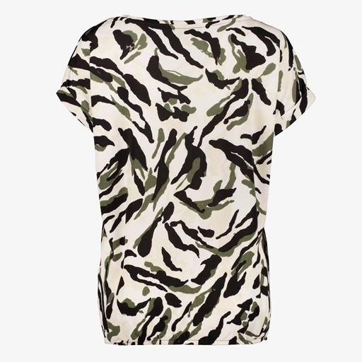 Dames T-shirt met print zwart groen