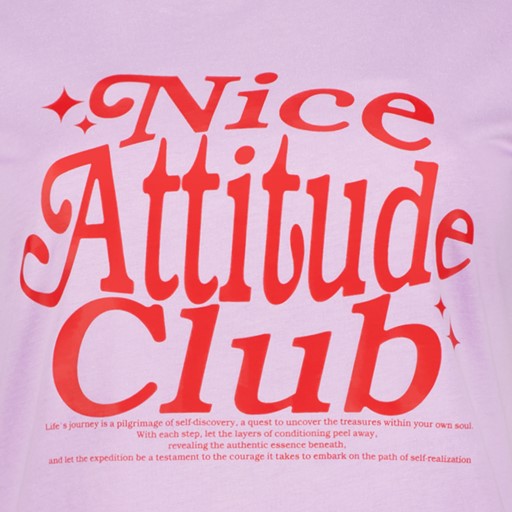 Dames T-shirt lila met tekstopdruk