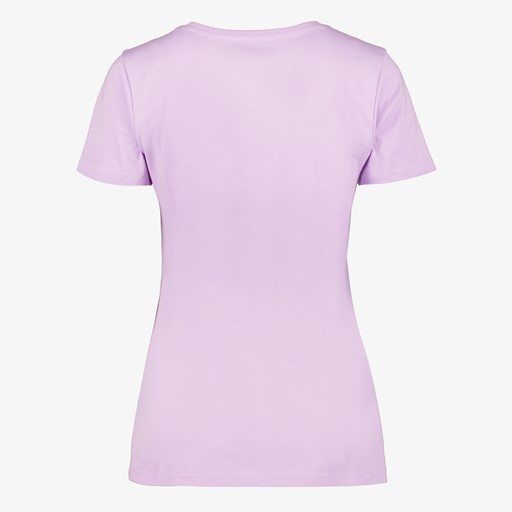 Dames T-shirt lila met tekstopdruk