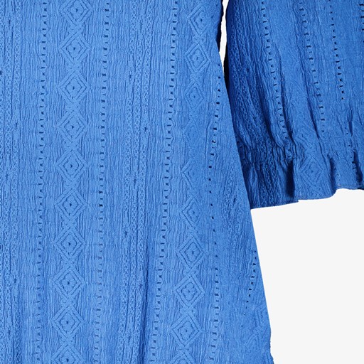 Dames broderie top blauw