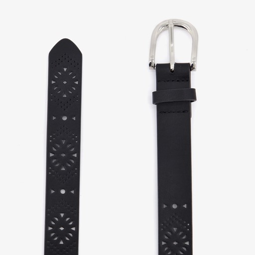 Dames riem met perforaties zwart