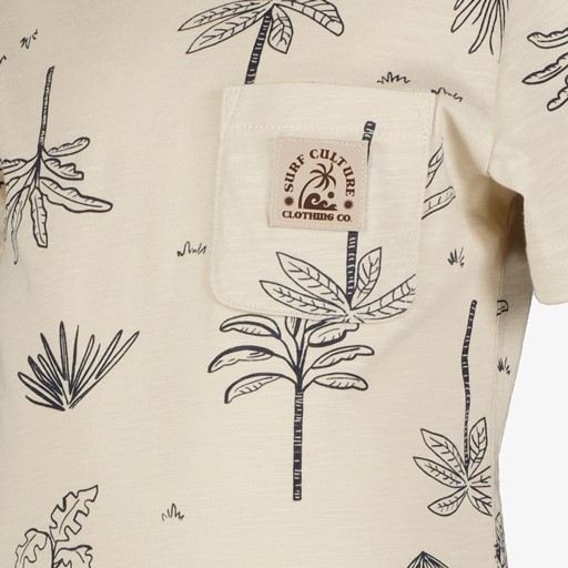 Jongens T-shirt met palbomen beige