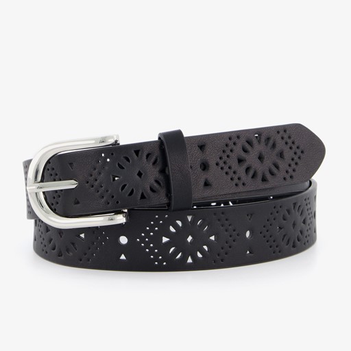 Dames riem met perforaties zwart