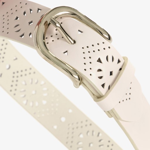 Dames riem met perforaties wit
