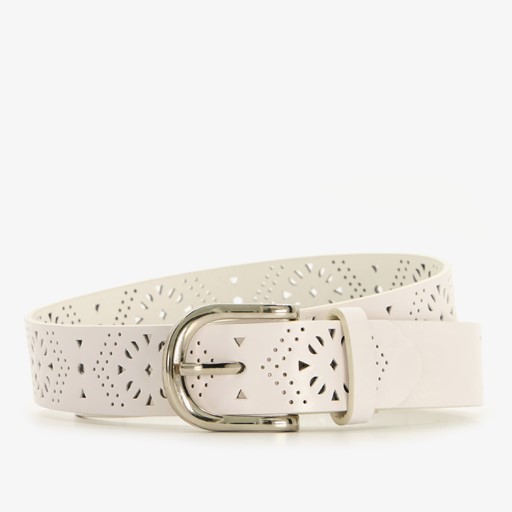 Dames riem met perforaties wit