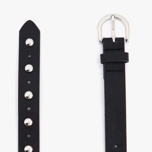 Dames riem met studs zwart zilver