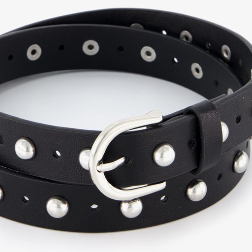 Dames riem met studs zwart zilver