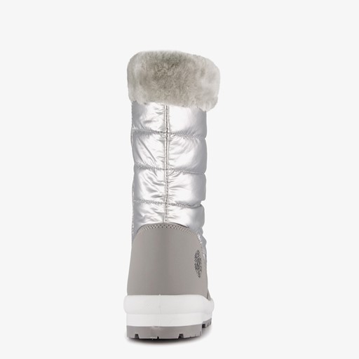 Gevoerde dames snowboots zilverkleurig