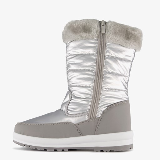 Gevoerde dames snowboots zilverkleurig
