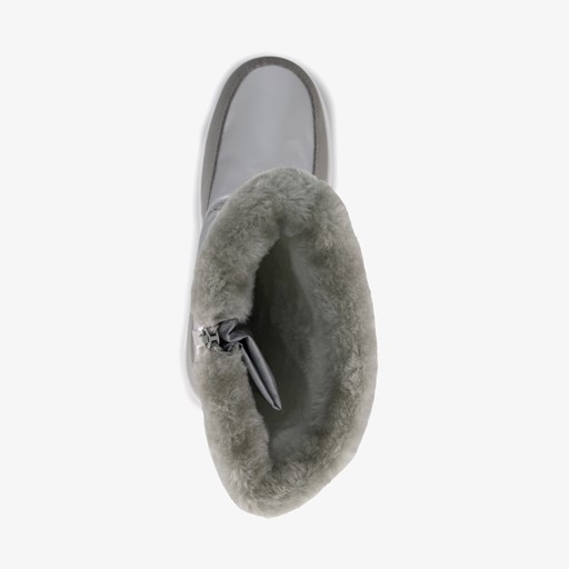 Gevoerde dames snowboots zilverkleurig