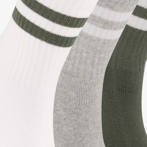 3 paar kinder sportsokken zwart grijs