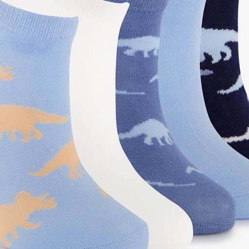 5 paar kinder sneakersokken met dino