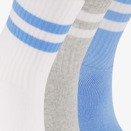 3 paar kinder sportsokken blauw wit