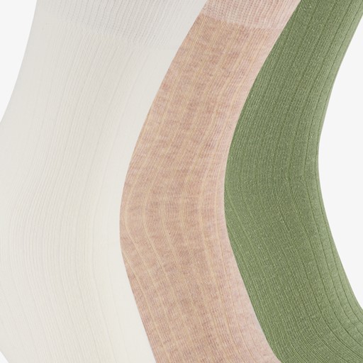 3 paar heren rib sokken groen oranje