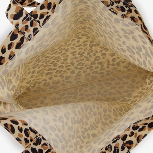 Dames shopper met panterprint beige