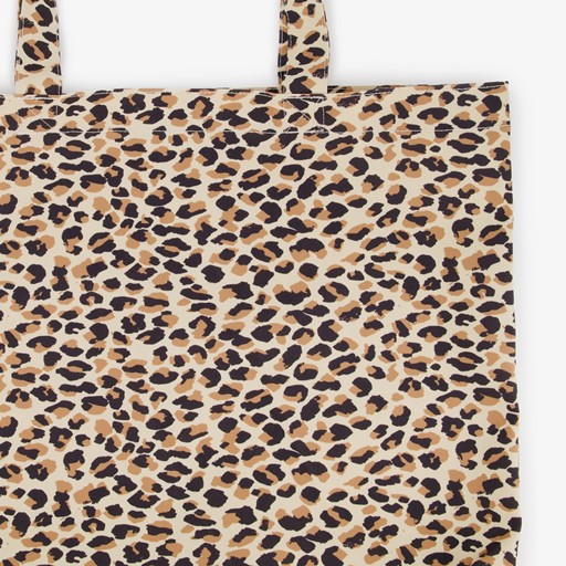 Dames shopper met panterprint beige