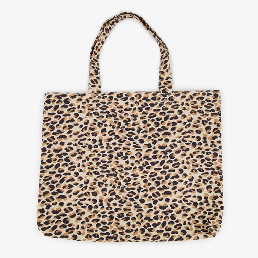 Dames shopper met panterprint beige