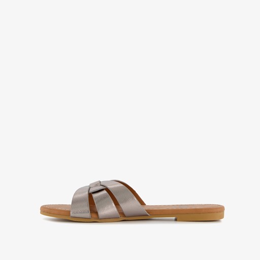 Dames slippers zilverkleurig
