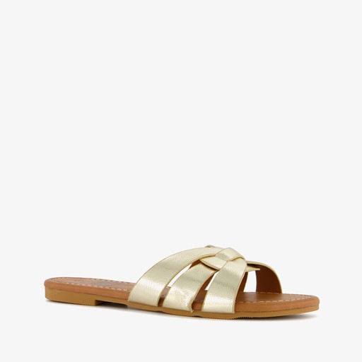 Dames slippers goudkleurig