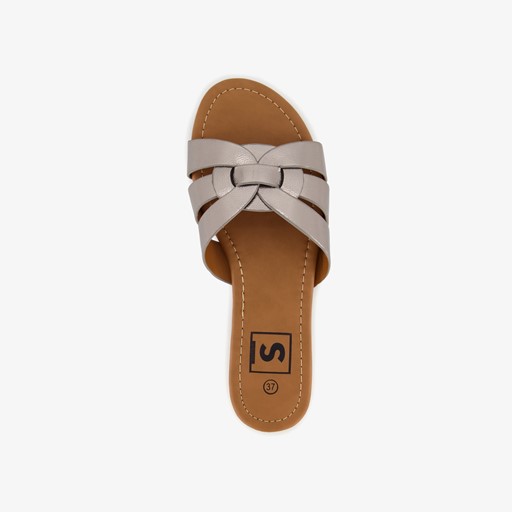 Dames slippers zilverkleurig