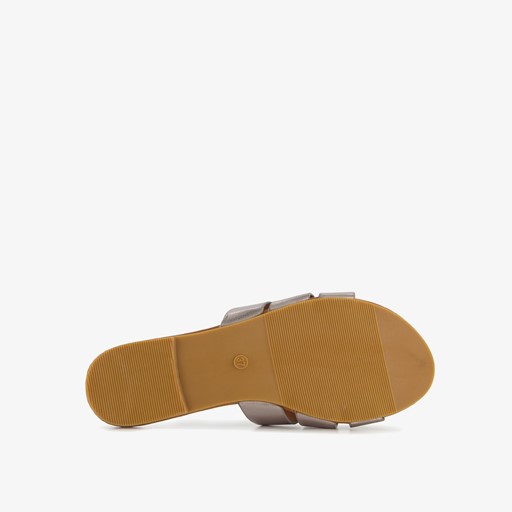 Dames slippers zilverkleurig