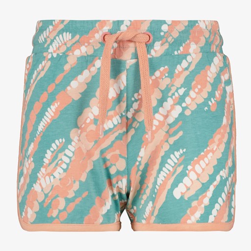 Meisjes sweat short groen oranje