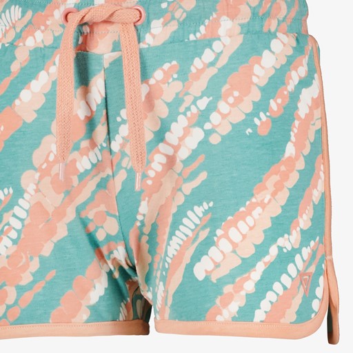Meisjes sweat short groen oranje
