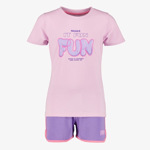 Meisjes sport set roze paars