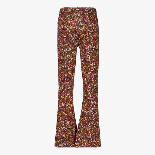 Meisjes flared broek met bloemenprint