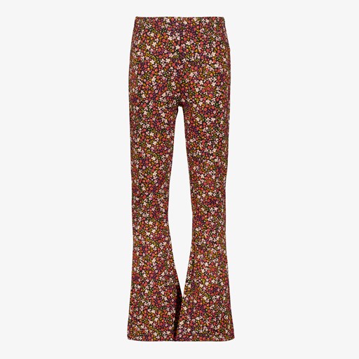 Meisjes flared broek met bloemenprint