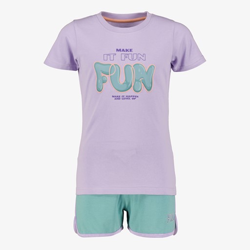Meisjes sport set paars groen