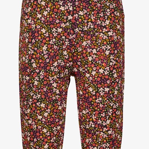 Meisjes flared broek met bloemenprint