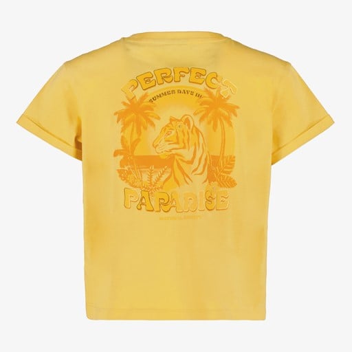 Meisjes T-shirt met backprint geel